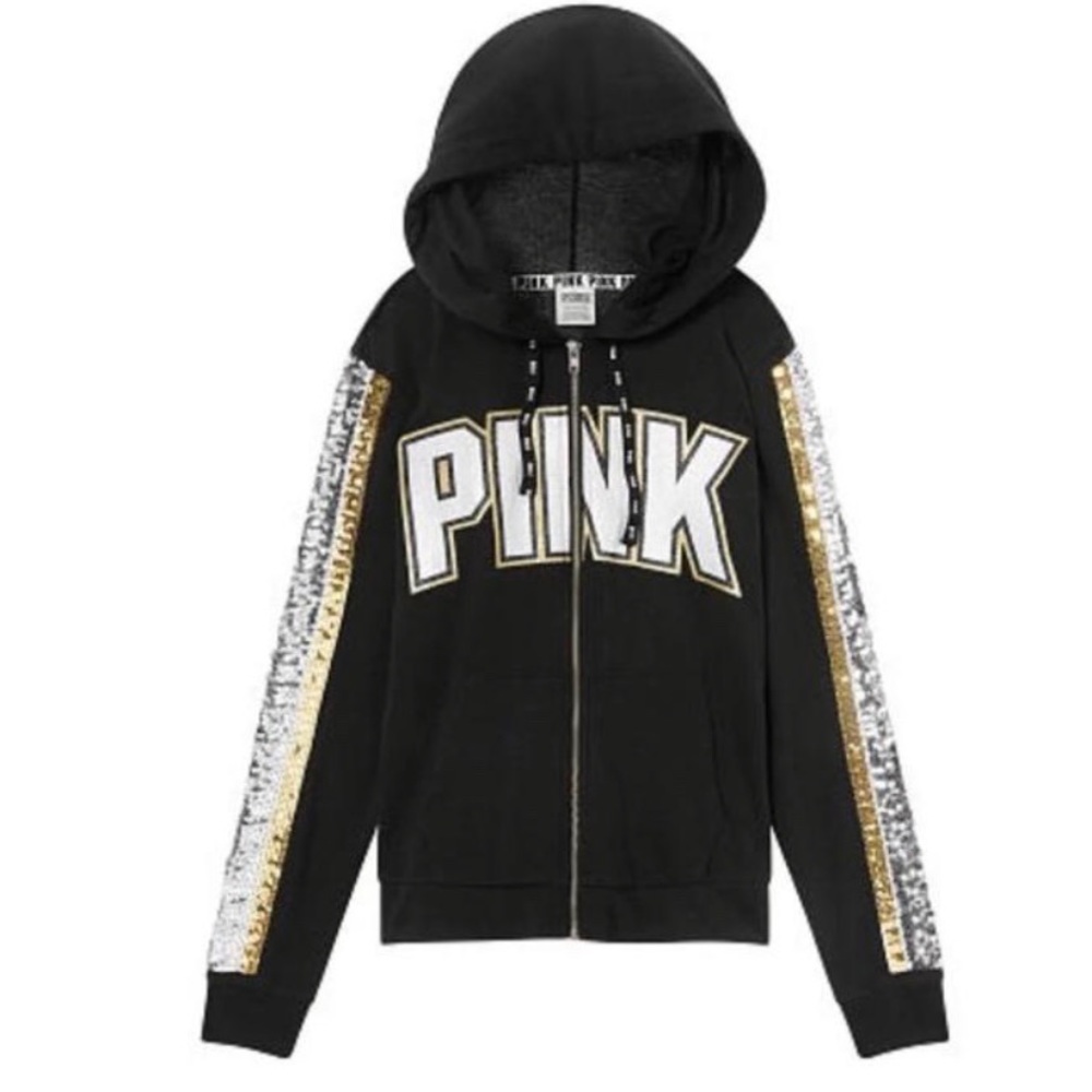 Pink  Black Sequin hoodie/ jogger pants set